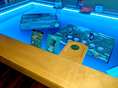 table de jeux de rôle avec support pour jettons