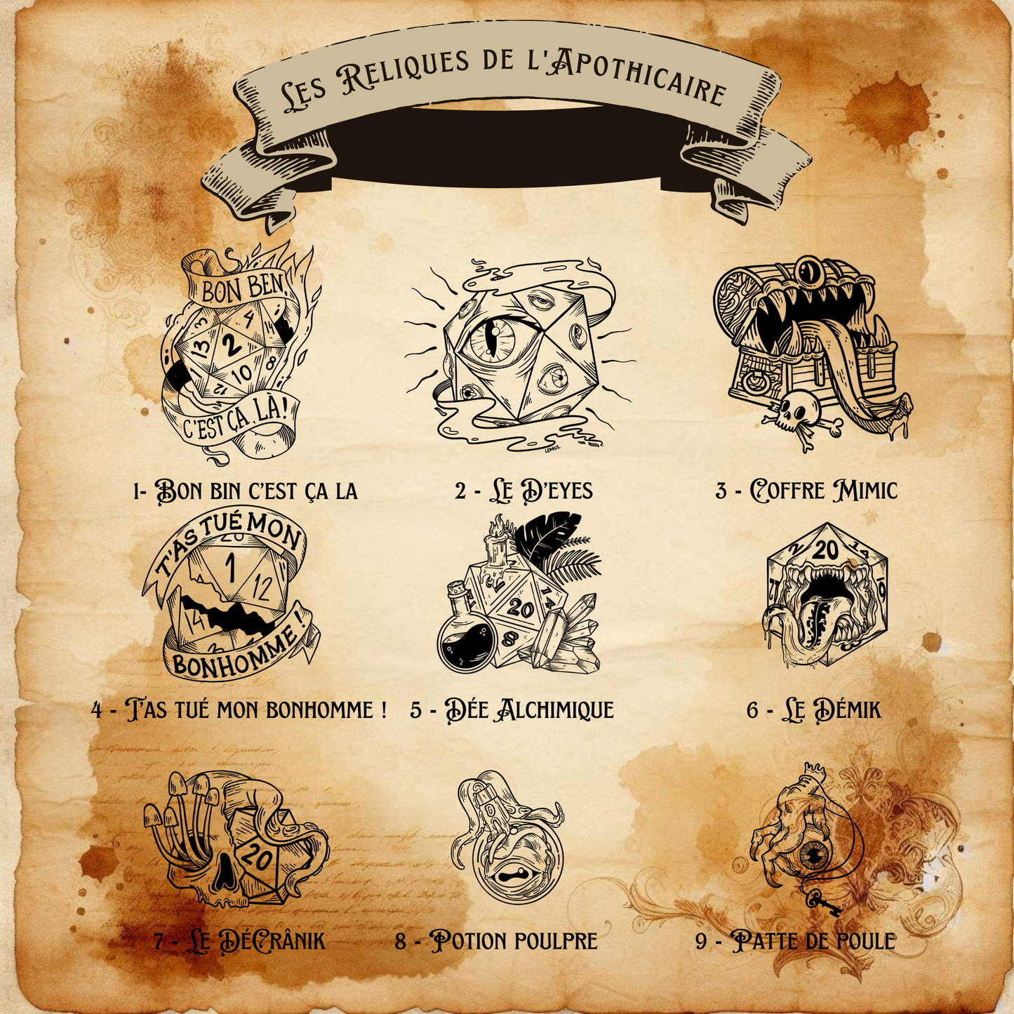 Collection Les Reliques de l'Apothicaire
